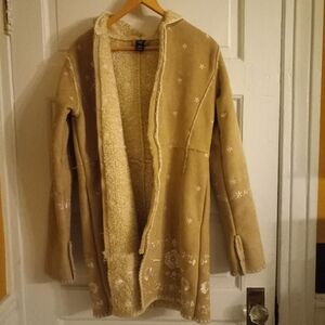 New GAP WOMENS faux suede Fleece XXL LONG coat. (14-16)